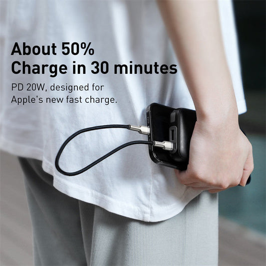 HKM-555091 Type-C to Apple Interface Fast Charging Cable - 20W, Available in Multiple Lengths and Colors