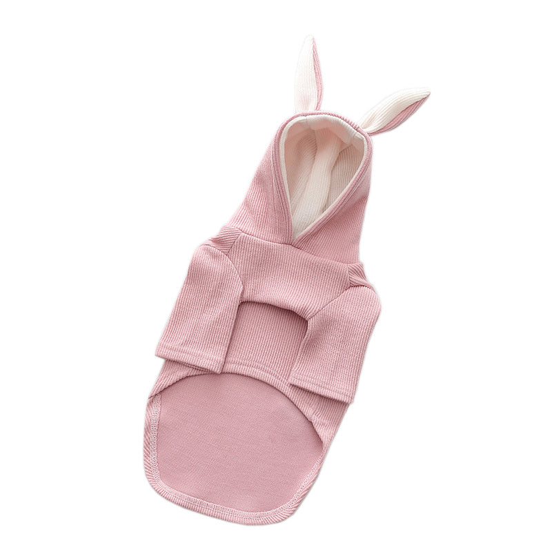 HKM-555219 Cozy Dog Sweater for Spring and Autumn - Light Gray and Pink, Multiple Sizes Available