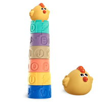 HKM-555283 Colorful Silicone Building Blocks for Infants and Toddlers - Educational Stacking Toy Tower