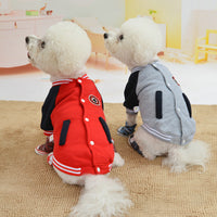 HKM-555283 Comfortable Fleece Dog and Cat Baseball Uniform Sweater for Autumn and Winter
