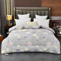 HKM-555539 Thickened Silk Floss Summer Blanket - Embossed & Printed Styles, Cotton Fabric, Various Sizes