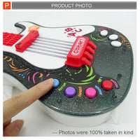 HKM-555667 Kids Electric Musical Guitar Toy with Lights and Sounds - Purple - Educational Musical Instrument for Ages 5-13