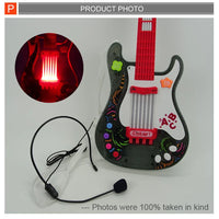 HKM-555667 Kids Electric Musical Guitar Toy with Lights and Sounds - Purple - Educational Musical Instrument for Ages 5-13