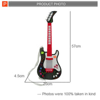 HKM-555667 Kids Electric Musical Guitar Toy with Lights and Sounds - Purple - Educational Musical Instrument for Ages 5-13