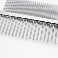 HKM-555795 Double-Sided Pet Grooming Comb with Ergonomic Handle - Plastic & Stainless Steel Design