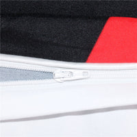 HKM-555859 Red and Black Bulldog Design Bedding Set - 3-Piece Polyester Collection for Various Bed Sizes