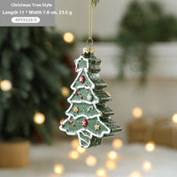 HKM-555987 Christmas Tree Decorations - Festive Painted Plastic Ornaments in Various Styles