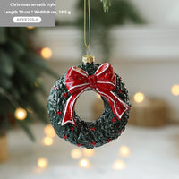 HKM-555987 Christmas Tree Decorations - Festive Painted Plastic Ornaments in Various Styles