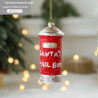 HKM-555987 Christmas Tree Decorations - Festive Painted Plastic Ornaments in Various Styles