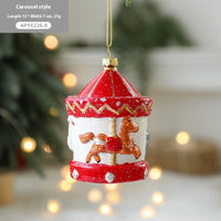HKM-555987 Christmas Tree Decorations - Festive Painted Plastic Ornaments in Various Styles