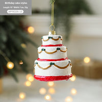 HKM-555987 Christmas Tree Decorations - Festive Painted Plastic Ornaments in Various Styles