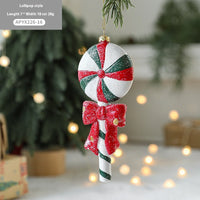 HKM-555987 Christmas Tree Decorations - Festive Painted Plastic Ornaments in Various Styles