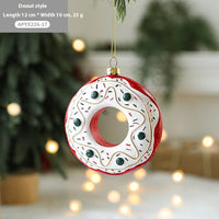 HKM-555987 Christmas Tree Decorations - Festive Painted Plastic Ornaments in Various Styles