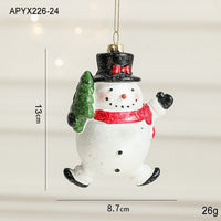 HKM-555987 Christmas Tree Decorations - Festive Painted Plastic Ornaments in Various Styles