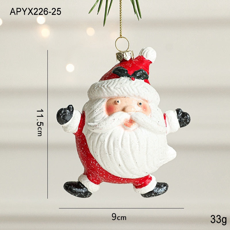 HKM-555987 Christmas Tree Decorations - Festive Painted Plastic Ornaments in Various Styles