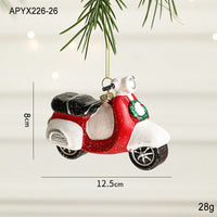 HKM-555987 Christmas Tree Decorations - Festive Painted Plastic Ornaments in Various Styles