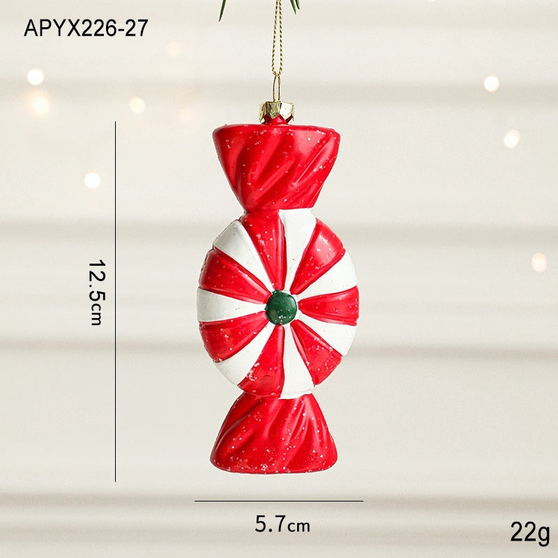 HKM-555987 Christmas Tree Decorations - Festive Painted Plastic Ornaments in Various Styles