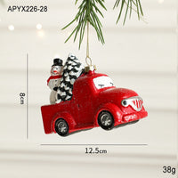 HKM-555987 Christmas Tree Decorations - Festive Painted Plastic Ornaments in Various Styles