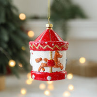 HKM-555987 Christmas Tree Decorations - Festive Painted Plastic Ornaments in Various Styles