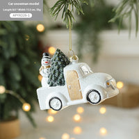 HKM-555987 Christmas Tree Decorations - Festive Painted Plastic Ornaments in Various Styles