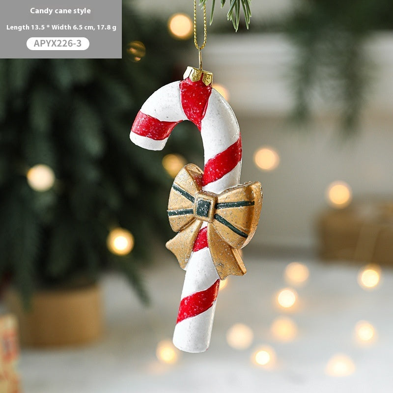 HKM-555987 Christmas Tree Decorations - Festive Painted Plastic Ornaments in Various Styles