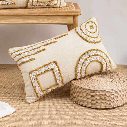 HKM-555987 Nordic Style Canvas Pillow Jacket - 30x50/45x45cm, Soft PP Cotton Filler