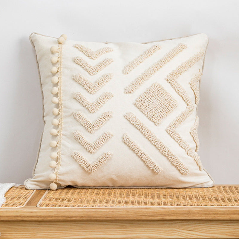 HKM-555987 Nordic Style Canvas Pillow Jacket - 30x50/45x45cm, Soft PP Cotton Filler