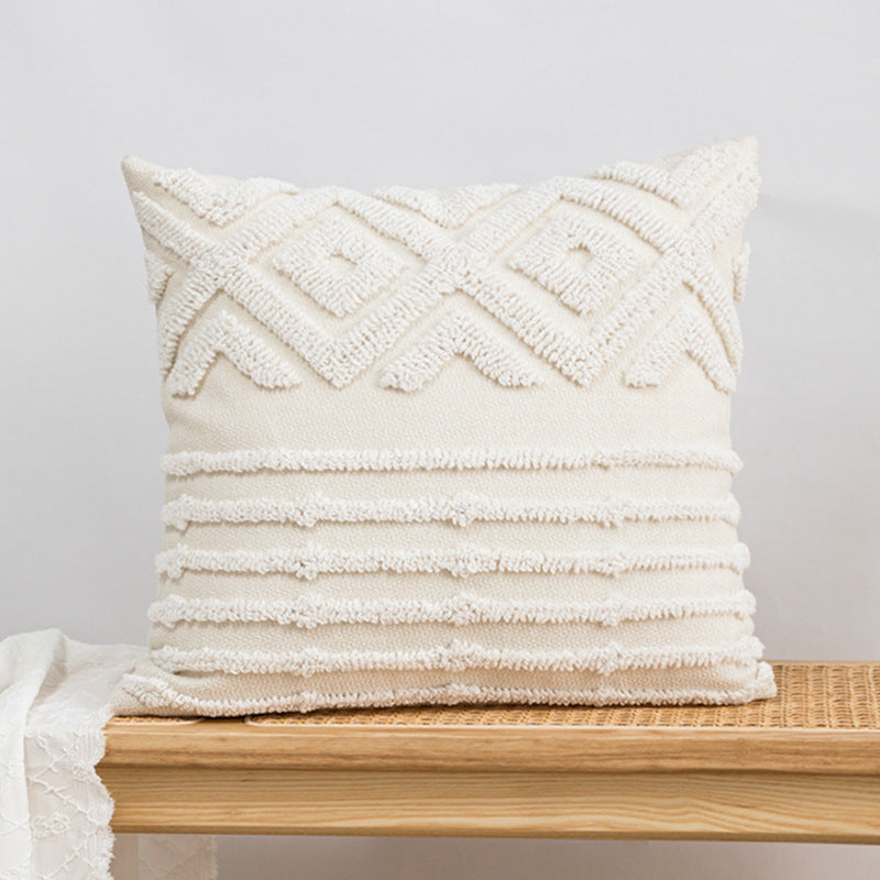HKM-555987 Nordic Style Canvas Pillow Jacket - 30x50/45x45cm, Soft PP Cotton Filler
