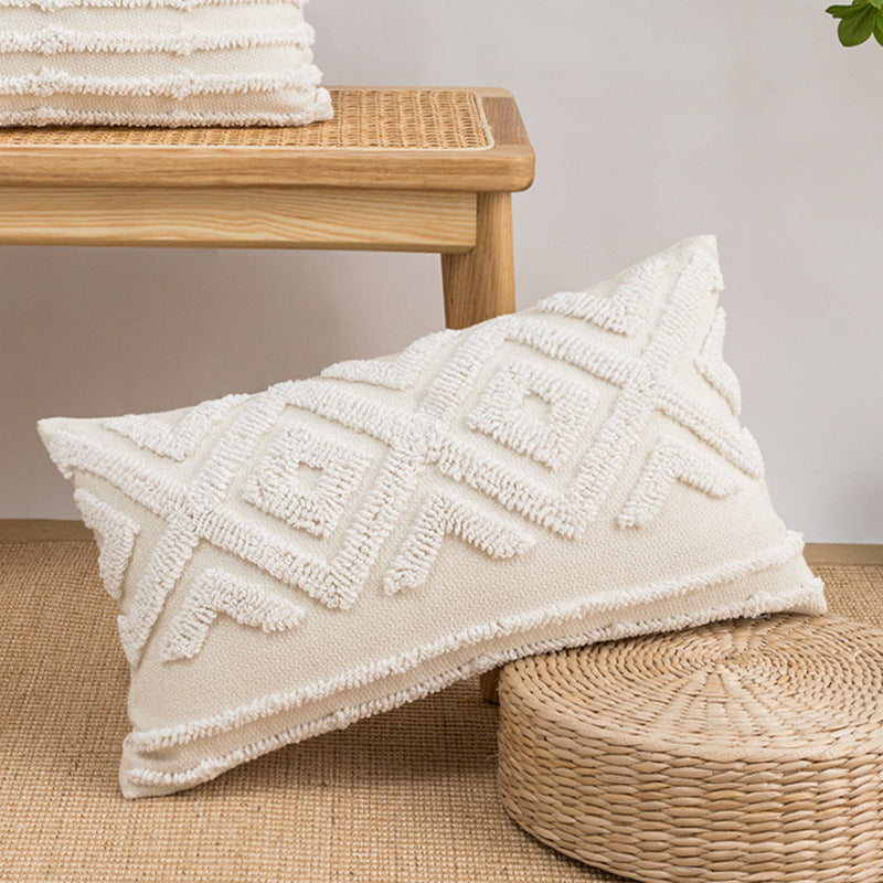 HKM-555987 Nordic Style Canvas Pillow Jacket - 30x50/45x45cm, Soft PP Cotton Filler