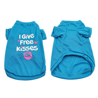HKM-556115 Casual Cotton Dog T-Shirt in Blue, Black, Red, Purple, Rose, and Pink - Sizes XS to L