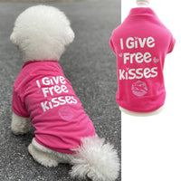 HKM-556115 Casual Cotton Dog T-Shirt in Blue, Black, Red, Purple, Rose, and Pink - Sizes XS to L