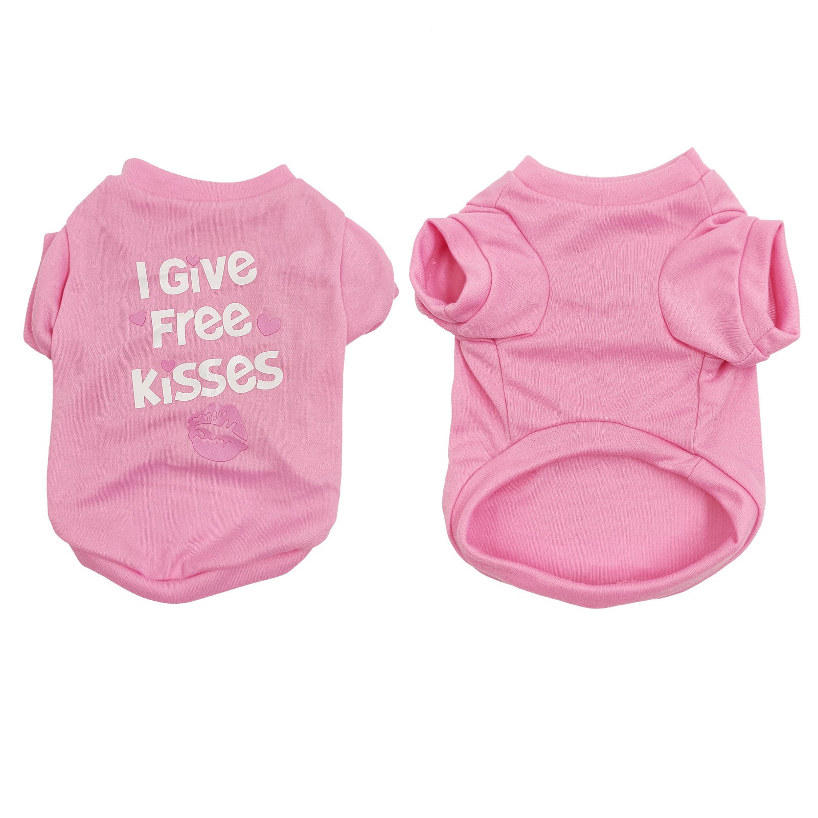 HKM-556115 Casual Cotton Dog T-Shirt in Blue, Black, Red, Purple, Rose, and Pink - Sizes XS to L