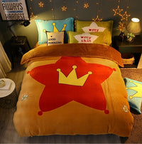 HKM-556179 Flannel Four-Piece Bedding Set in All-Crafted Velvet with French Velvet Printing