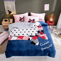 HKM-556179 Flannel Four-Piece Bedding Set in All-Crafted Velvet with French Velvet Printing