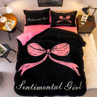 HKM-556179 Flannel Four-Piece Bedding Set in All-Crafted Velvet with French Velvet Printing