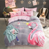 HKM-556179 Flannel Four-Piece Bedding Set in All-Crafted Velvet with French Velvet Printing