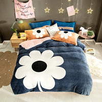 HKM-556179 Flannel Four-Piece Bedding Set in All-Crafted Velvet with French Velvet Printing