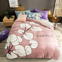 HKM-556179 Flannel Four-Piece Bedding Set in All-Crafted Velvet with French Velvet Printing