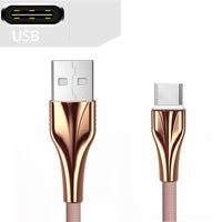HKM-556243 Aluminum Alloy Braided Data Cable for Fast Charging - 1m Length, Compatible with Type-C, Micro USB, and Apple Devices