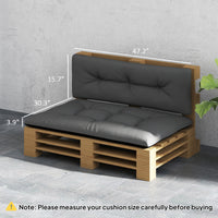 HKM-556243 Outdoor Tufted Replacement Cushions for 2-Seater Furniture, 3.9" Thick, Black, Waterproof and Stain Resistant