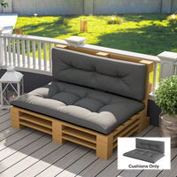 HKM-556243 Outdoor Tufted Replacement Cushions for 2-Seater Furniture, 3.9" Thick, Black, Waterproof and Stain Resistant