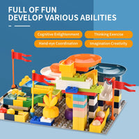 HKM-556435 171-Piece DIY Building Blocks Marble Run Track Set for Kids 3 Years and Up - Educational Construction Toy