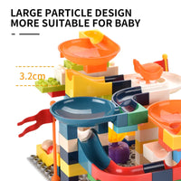 HKM-556435 171-Piece DIY Building Blocks Marble Run Track Set for Kids 3 Years and Up - Educational Construction Toy