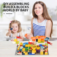 HKM-556435 171-Piece DIY Building Blocks Marble Run Track Set for Kids 3 Years and Up - Educational Construction Toy