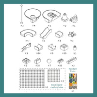 HKM-556435 171-Piece DIY Building Blocks Marble Run Track Set for Kids 3 Years and Up - Educational Construction Toy