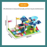 HKM-556435 171-Piece DIY Building Blocks Marble Run Track Set for Kids 3 Years and Up - Educational Construction Toy