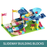 HKM-556435 171-Piece DIY Building Blocks Marble Run Track Set for Kids 3 Years and Up - Educational Construction Toy