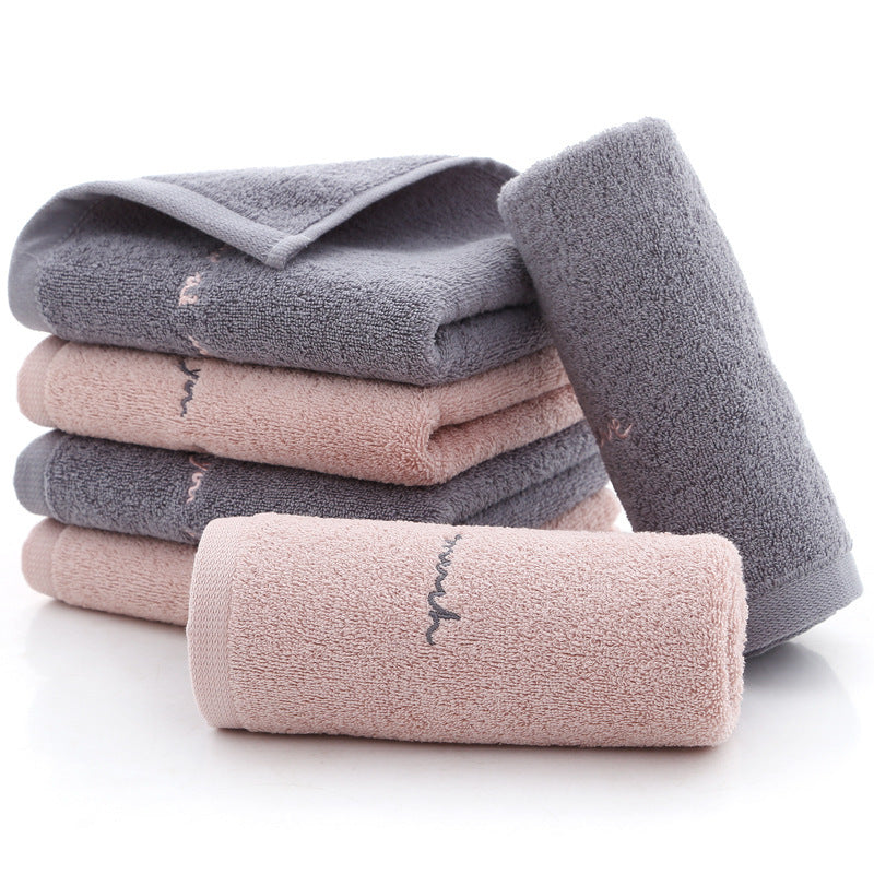 HKM-556435 Absorbent Cotton Face Wash Towel for Adults - Romantic Pink & Hazy Gray Options, 74x34 cm