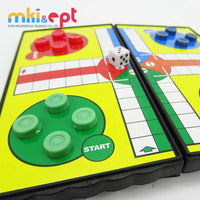 HKM-556499 Folding Ludo & Chess Board Game Set for Kids – Fun Plastic Educational Toy