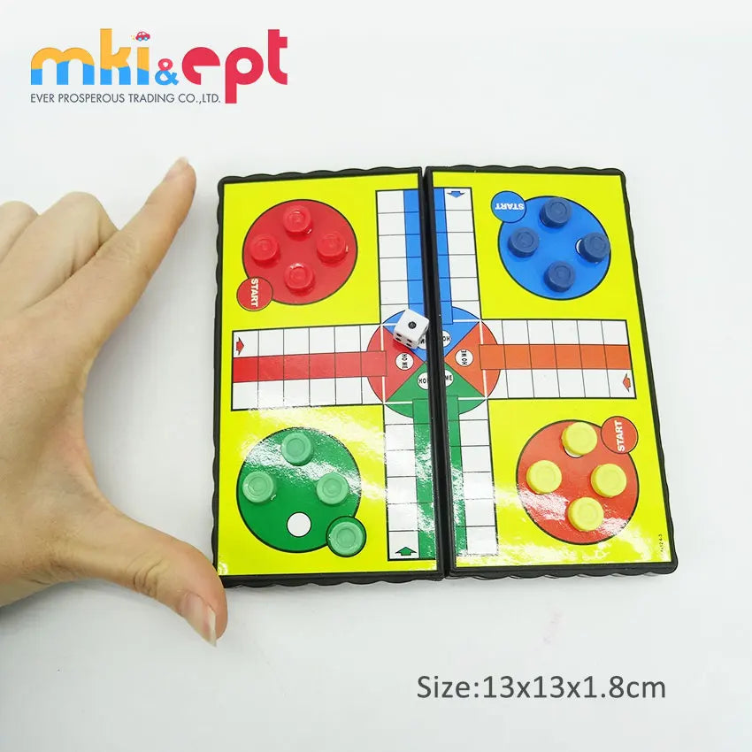 HKM-556499 Folding Ludo & Chess Board Game Set for Kids – Fun Plastic Educational Toy